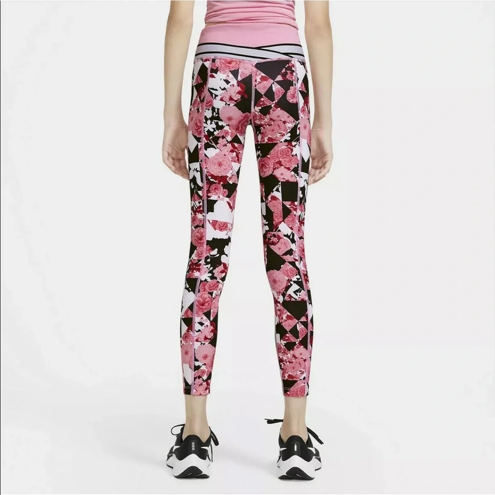 The Nike One Tight Fit Girls Floral Leggings NWT